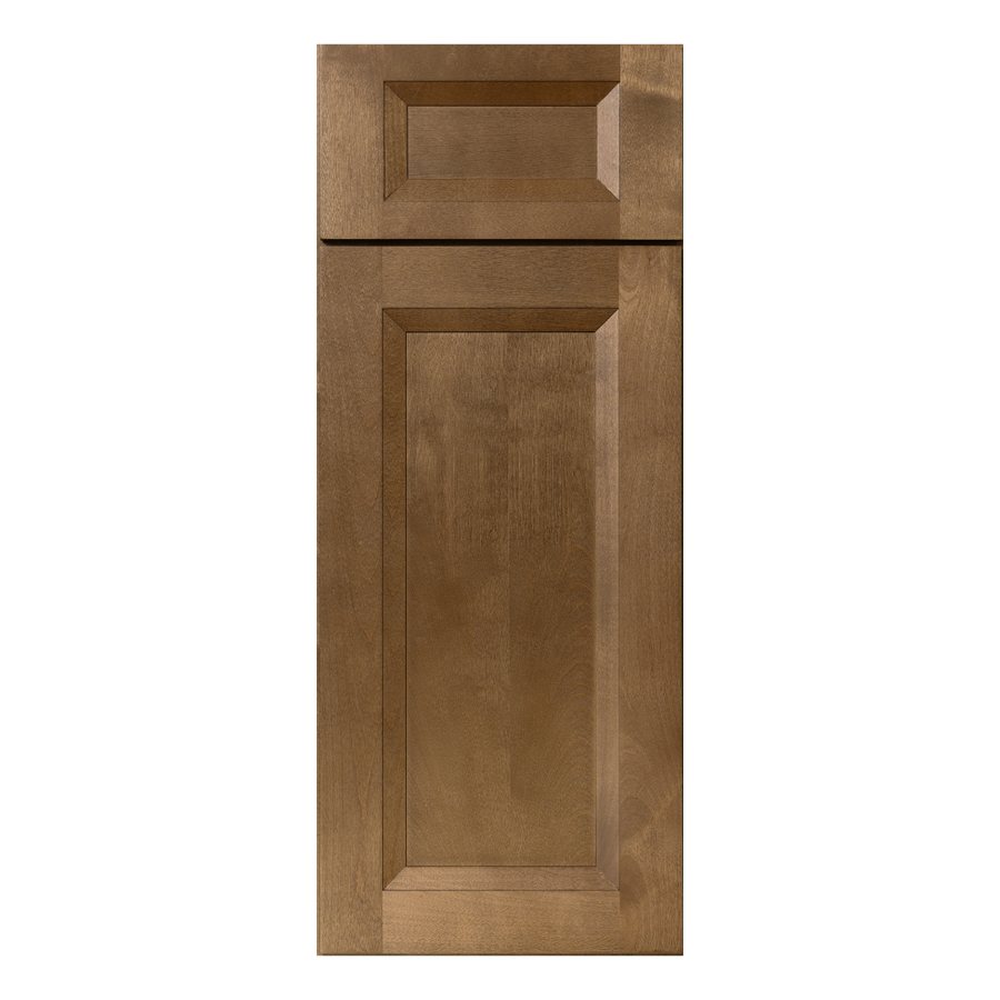 Lanier Tawny cabinet door sample in a warm brown stained wood grain